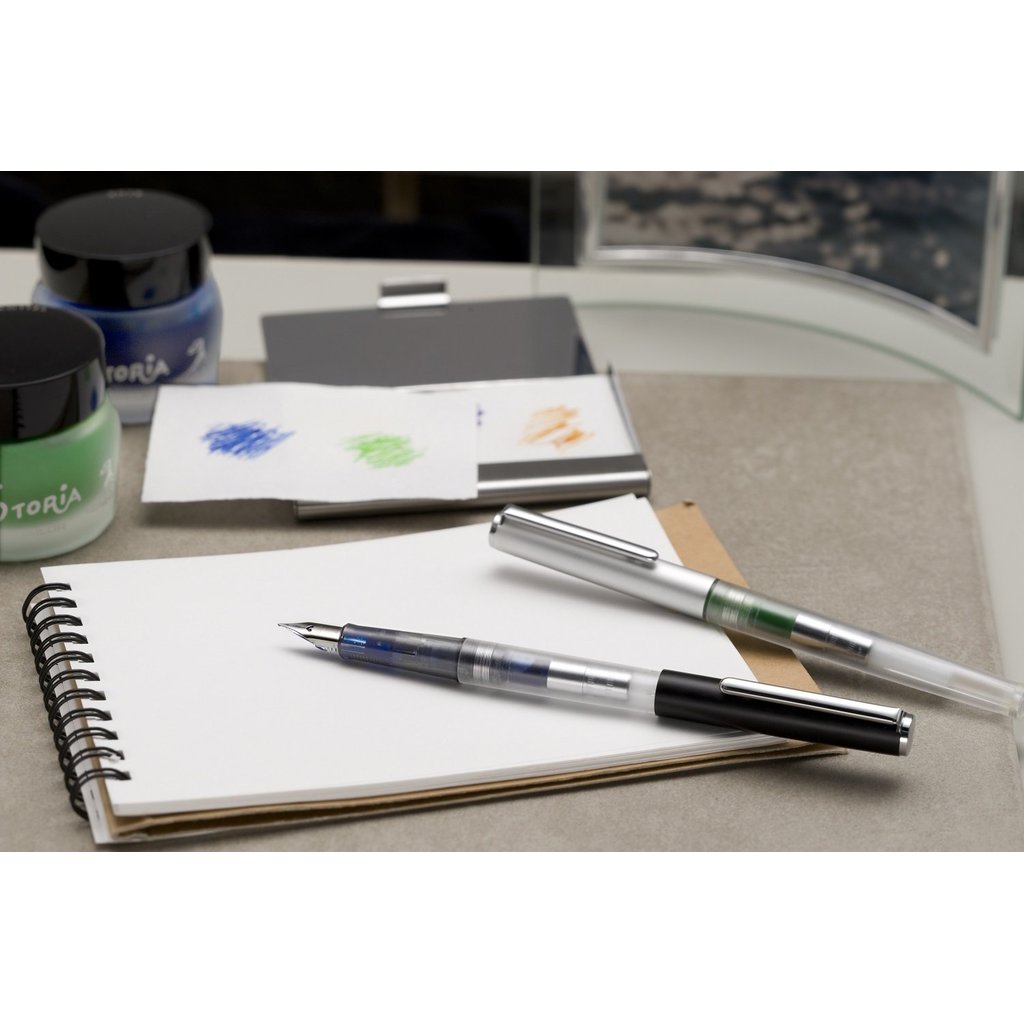 Sailor High-Ace Neo Clear But May Muc/Ngoi F Manh/Converter-Cartridge/Mau Silver-Black/Japan