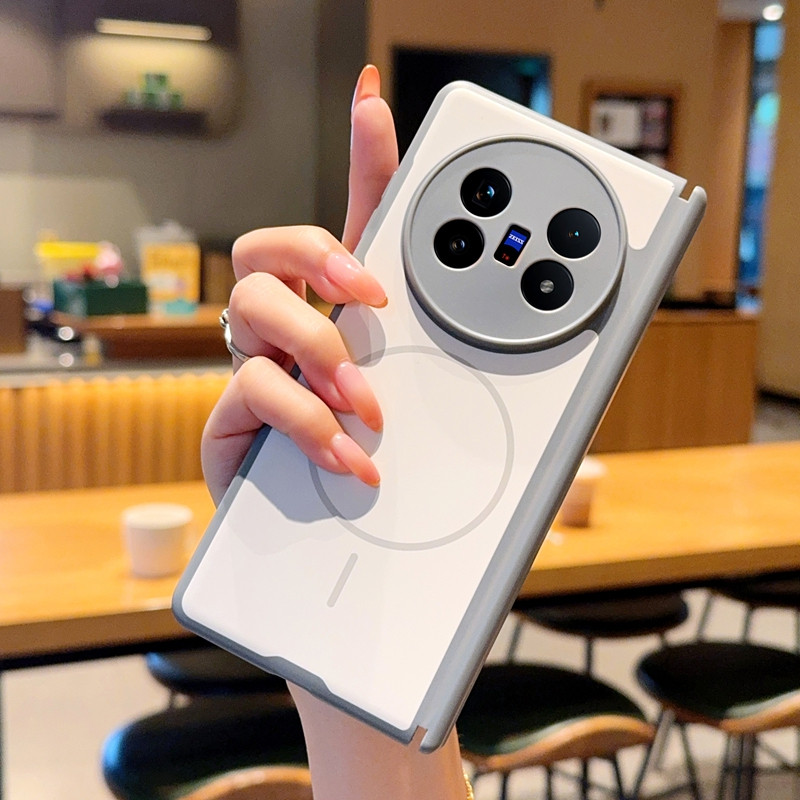 Mimi Tích Hợp Vòng Từ Tính Cứng Ốp Lưng Điện Thoại Vivo X Fold3 Pro X Fold5 Chống Vân Tay Matte PC Da Cảm Giác Bảo Vệ