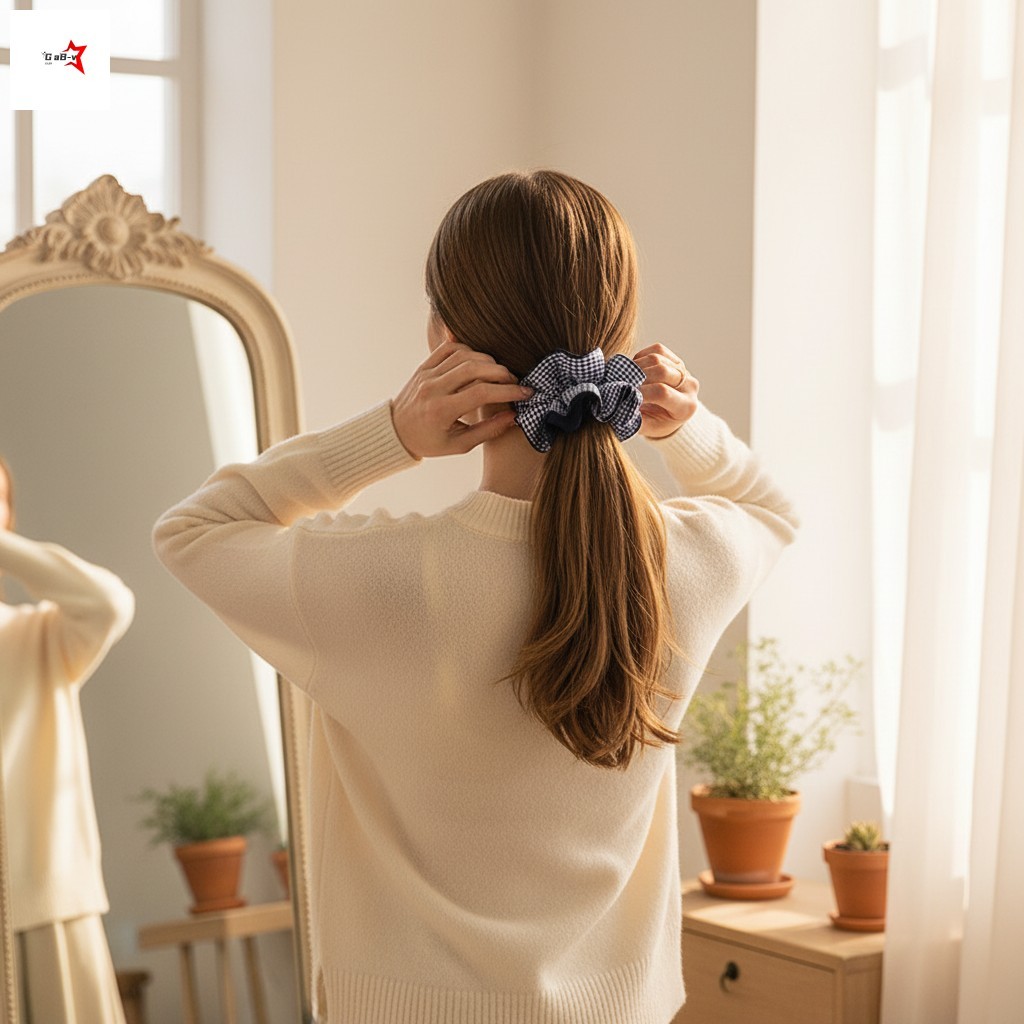 Dây buộc tóc nữ Dây buộc tóc kẻ sọc Pháp dành cho thể thao Yoga hàng ngày