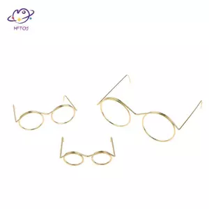 HFTOY 5 / 10 Chiếc Thời Trang Khung Tròn Không Ống Kính Retro Mát Búp Bê Kính Cho Búp Bê 9 / 25 / 30cm ~