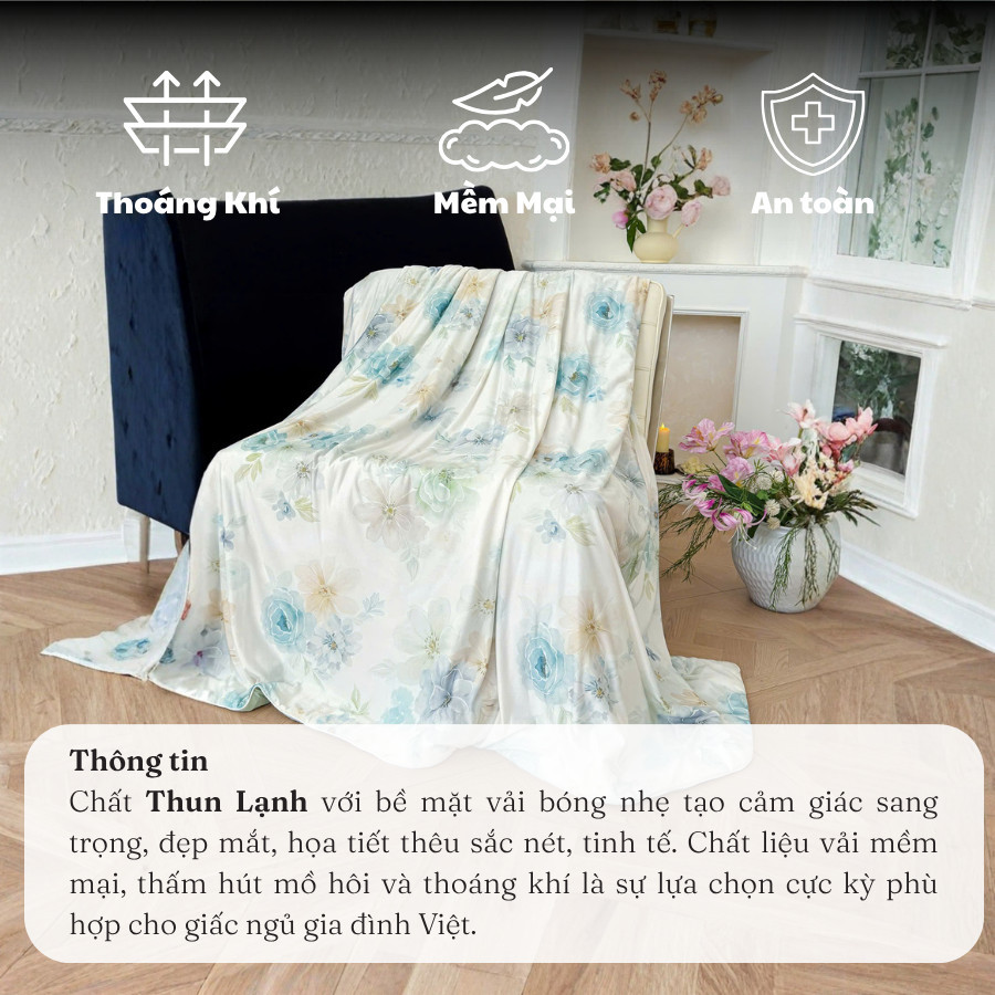 (CH2652) Chăn Hè Thun Lạnh Memminbedding Luxury kháng khuẩn công nghệ Nhật Bản, mịn màng, làm mát nhanh