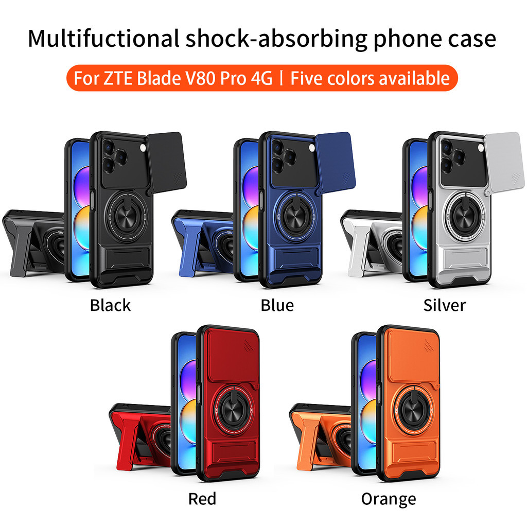 Thích hợp cho ZTE Blade Nubia V80 Pro V70 Design Vita 4G 10 Pro A35E A75 360 Ring Stand Vỏ điện thoại có vỏ máy ảnh Gắn trên ô tô từ tính Vỏ bảo vệ toàn diện chống sốc