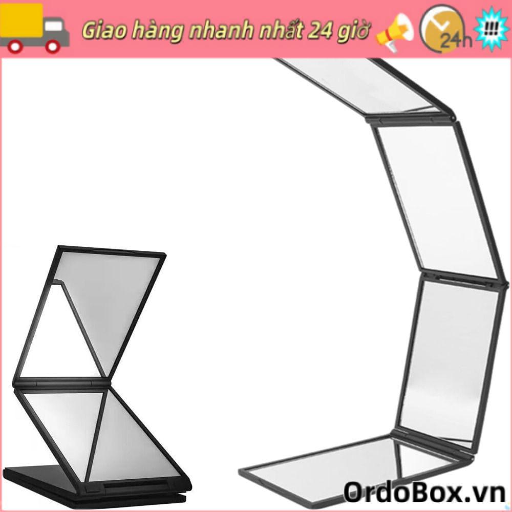 Gương gấp nhiều góc ORDOBOX, Gương gấp ba có thể gập lại cầm tay, Góc nhìn 360 độ chất lượng cao Gương trang điểm gấp 4 mặt di động để cắt tóc tự làm