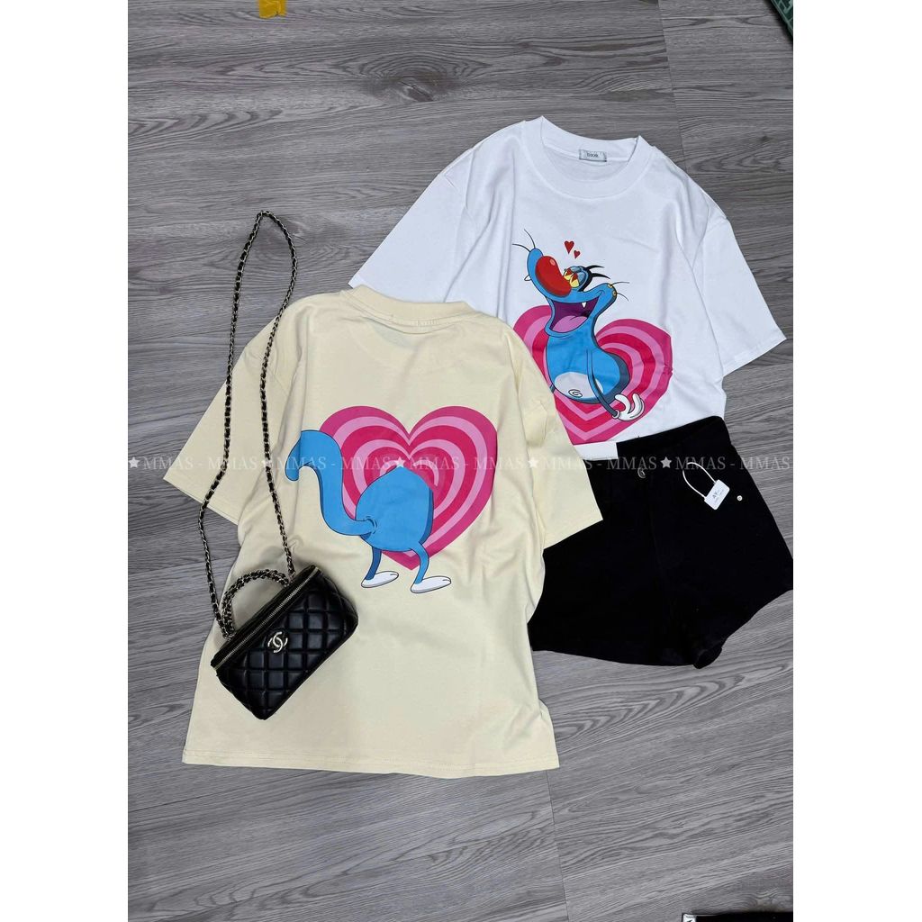 Áo thun  in  đơn giản mà sang trọng . Chất cotton mềm mỏng và mát- chữ ANNESS -thoitrangthubioxinh
