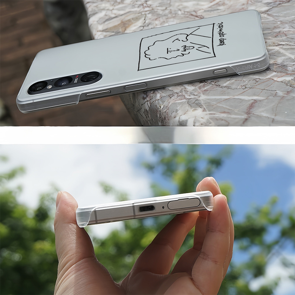 Ốp lưng mỏng cứng cho Sony Xperia 1 II/III/IV/V, Xperia 5 II/III, Xperia 10 II/III/V, họa tiết Einstein ngộ nghĩnh, phủ nửa, micro-matte