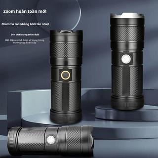 Đèn pin ánh sáng mạnh có thể sạc lại nhỏ siêu sáng tầm xa ngoài trời di động mini đèn xenon đèn laser trắng pháonhỏthép