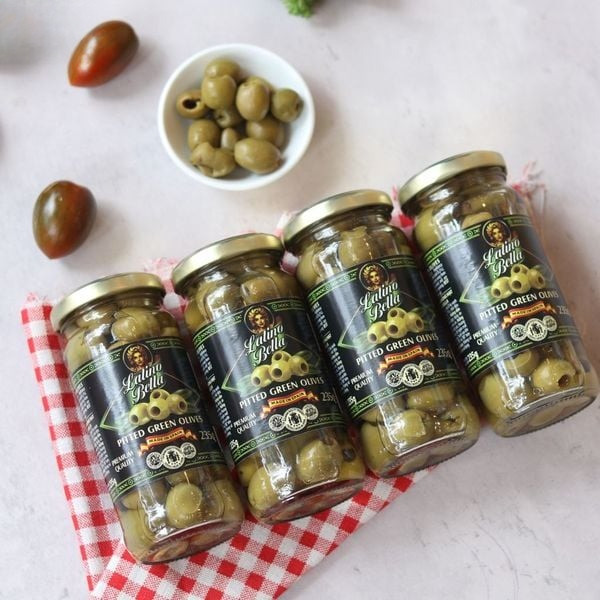 Oliu Xanh Tách Hạt Latino Bella 235g Và 450g, Tách Hạt Giòn Ngon Chuẩn Vị Tây Ban Nha
