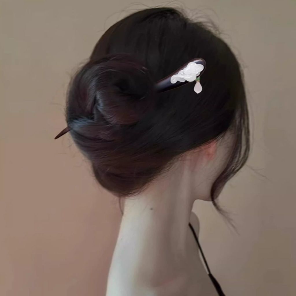 WHX [Ruyi Tốt lành] Kẹp tóc kiểu Trung Quốc mới Kẹp tóc Ebony! Kẹp tóc đơn giản hiện đại cao cấp cổ