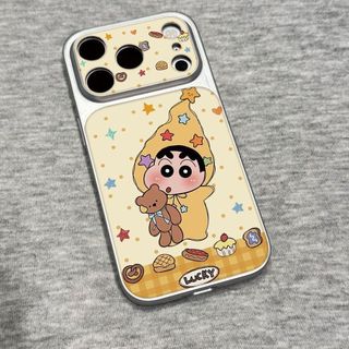 Phim hoạt hình dễ thương Ống kính ngôi sao nhỏ màu vàng Crayon Shin-chan Vỏ điện thoại da mềm cho iPhone 17Promax 12 13 14 15 16 Pro Max 11 15Plus Vỏ điện thoại di động nữ chống sốc