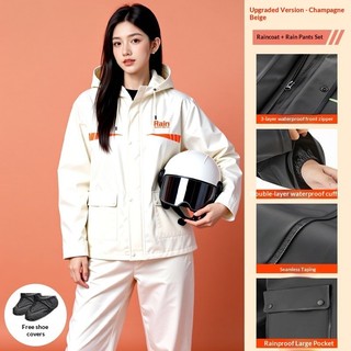Nam đi mưa chống mưa bão hai lớp vải Oxford dải phản quang áo mưa PVC