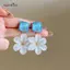 AqToCna Hoa Xanh Lá Tòn Ten Bông Tai Acrylic Dài Thả Cho Nữ Thời Trang Mùa Hè Bohemian Quà Tặng Cho Bạn Gái AqToCna
