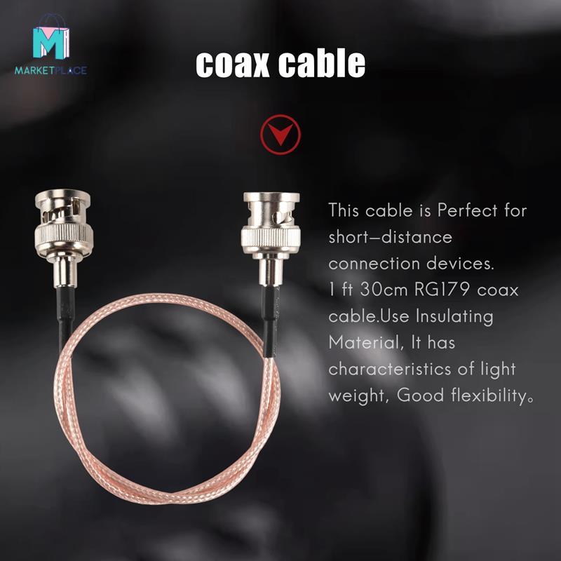 2 Chiếc 3G HD SDI BNC 30cm 75 Ohm cho máy ảnh, thiết bị video, hỗ trợ HD-SDI 4K 8K