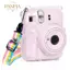 PNPIA- 1 Vỏ Máy Ảnh Pha Lê Sáng Bóng Cho Instax Mini 12 Trong Suốt Lấp Lánh Bao Túi Có Dây Đeo Cho Instax Mini 12