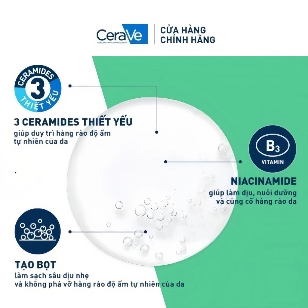Sữa rửa mặt Cerave Foaming Cleanser, Hydrating Cleanser, SA Cleanser Cho Da Dầu Mụn 236ml Mới | BigBuy360 - bigbuy360.vn