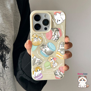 Ốp lưng thư cho iPhone 17 16 15 14 13 12 11 7 8  Họa tiết mèo macaron XS XR XSMAX  silicon TPU mềm điện thoại trầyrơi