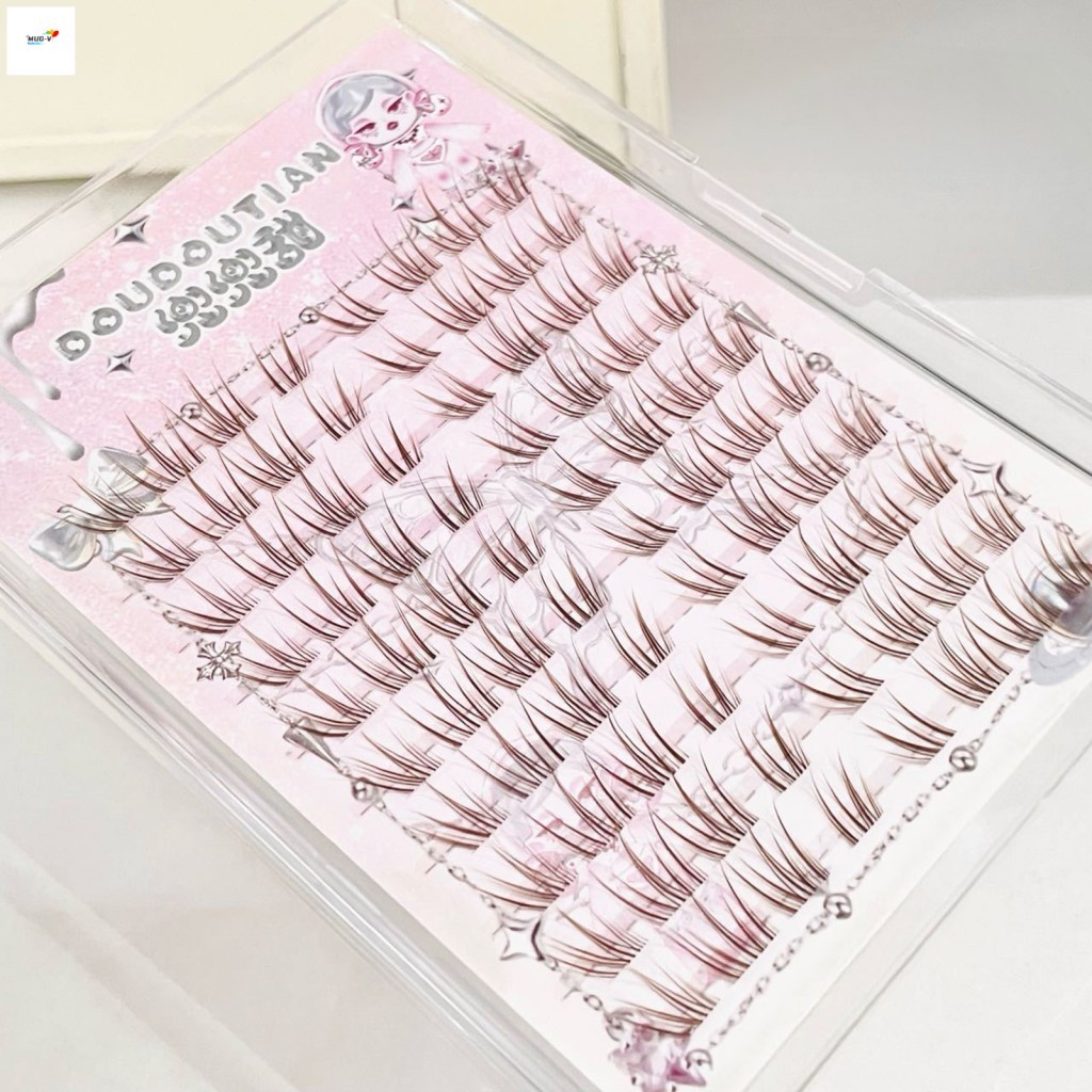 Lông mi giả bằng sợi nâu Khối lượng tự nhiên C Curl 7-12mm Mix Lông mi mềm thủ công cho bữa tiệc hàng ngày