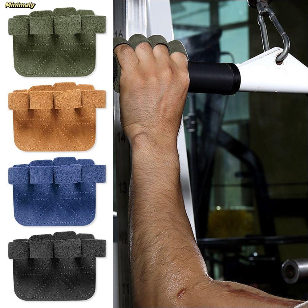 [Vận chuyển nhanh] MINIMALY 1 cái / 1 đôi cọ, Găng tay nâng tạ 9 màu da bò, Găng tay nửa ngón chống trượt