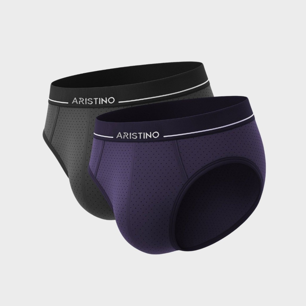Combo 2 Quần lót nam Briefs Aristino Polyamide Thông hơi ABF003EXP02