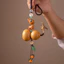 Gương chiếu hậu ô tô bằng gỗ đàn hương tự nhiên Charm - Mặt dây chuyền may mắn dân tộc với hạt hòa bình - Trang trí đính cườm ngọc & bí ngô - Dây đen treo dễ dàng - Trang trí nội thất ô tô