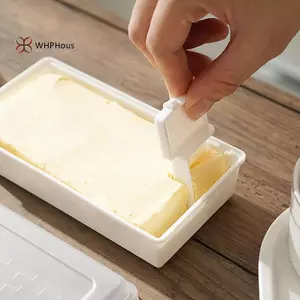 < WHPHous-t > Hộp bảo quản cắt bơ rắn di động Phụ kiện nhà bếp Tủ lạnh Hộp giữ tươi Hộp đựng phô mai ăn sáng Hộp giữ tươi đẹp