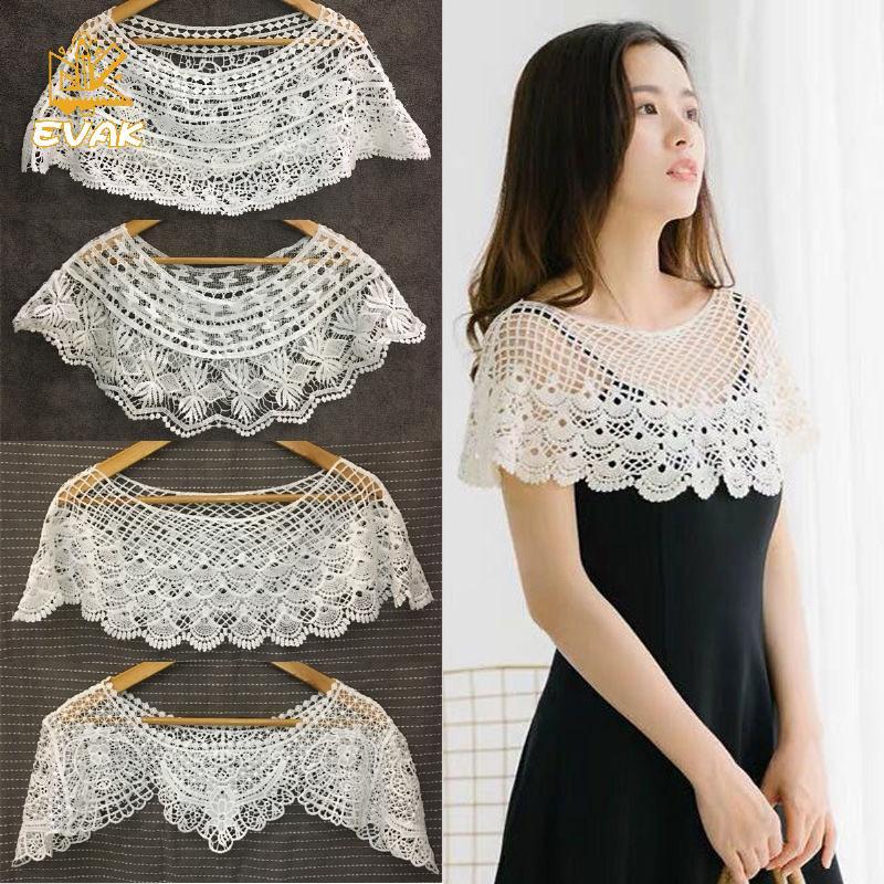 Khăn choàng ren đan hoa hướng dương - Phù hợp váy cưới và dạ hội