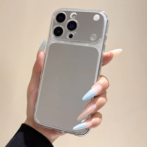 Ốp Điện Thoại Gương Đơn Giản Cho iPhone 17 Pro Max 16 15 14 13 Vỏ Bảo Vệ Chống Sốc
