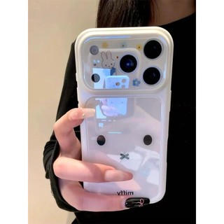 Ốp Điện Thoại Acrylic Trắng Caroom Miffy Bunny Dễ Thương Cho iPhone 17Promax 17Pro 13 14 15 16 Pro Max Vỏ Nữ Chống Sốc