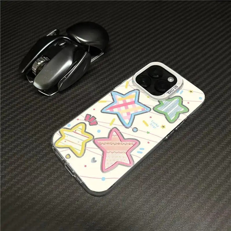Ốp lưng chống vỡ họa tiết 4 ngôi sao kẻ sọc mẫu mới 2026 cho iPhone 16 Pro Max, 11, 15 Pro Max, 14, 13, 12, X, XS Max