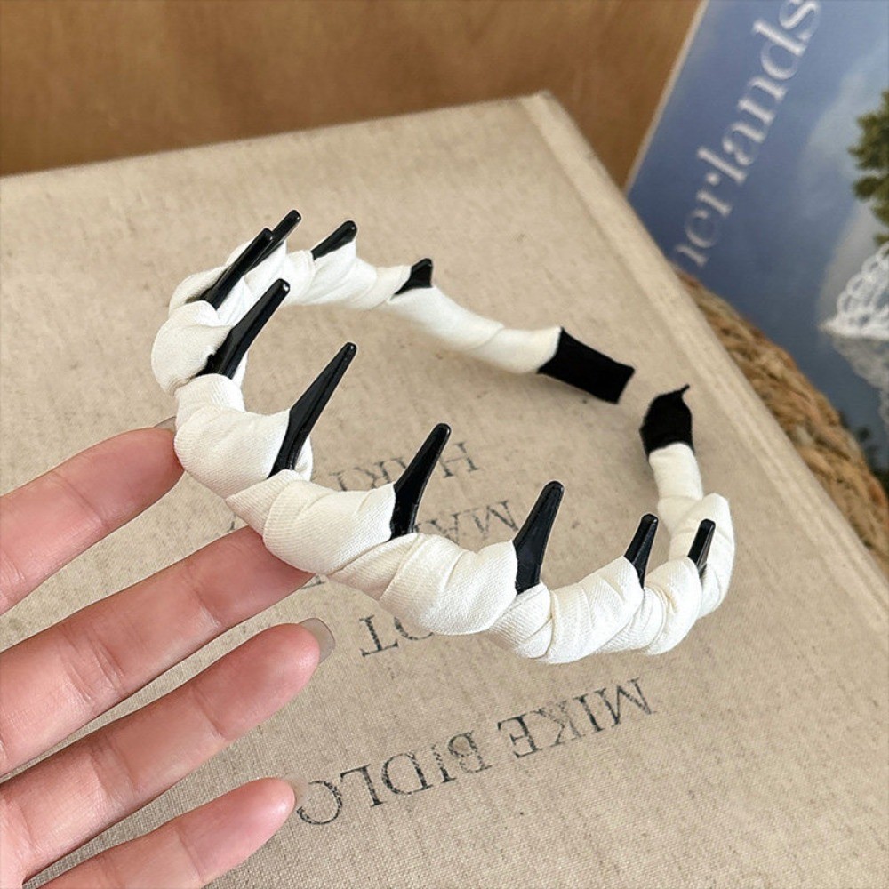 Kẹp tóc Hululu màu xanh kẻ sọc nhỏ gọn, thiết kế thời trang cho tóc