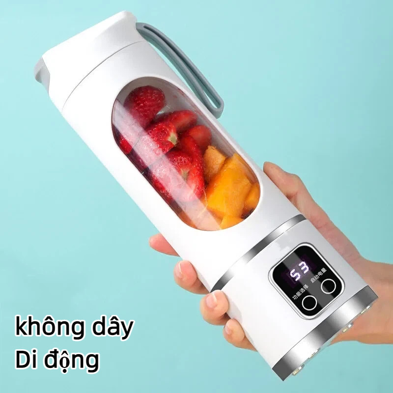 Máy xay sinh tố cầm tay không dây,Máy xay di động cầm tay,dung tích 450ml,10 lưỡi nghiền đá,sạc USB