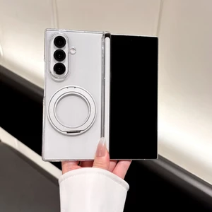 Xoay Hút Trong Suốt Hộp Đựng Zfold7 Trục Trung Tâm Samsung Dual Phone Case Zfold7 Từ Loại Chân Đế Tay Trục Trung Tâm Thích Hợp