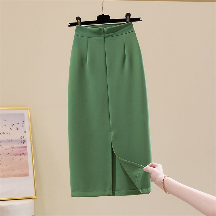Váy bút chì nữ ngắn màu xanh lá cây, form bodycon chữ A chắc chắn