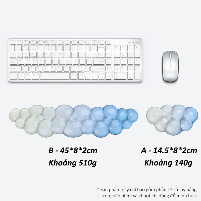 đệm cổ tay silicon hình đám mây chống trượt giảm đau cổ tay cho game thủ văn phòng chống ẩm