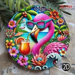 CIFbuy Vintage Flamingo Kim Loại Ký Retro Tín Poster Nghệ Thuật Treo Tường Trang Trí Cho Nhà Bếp Thanh