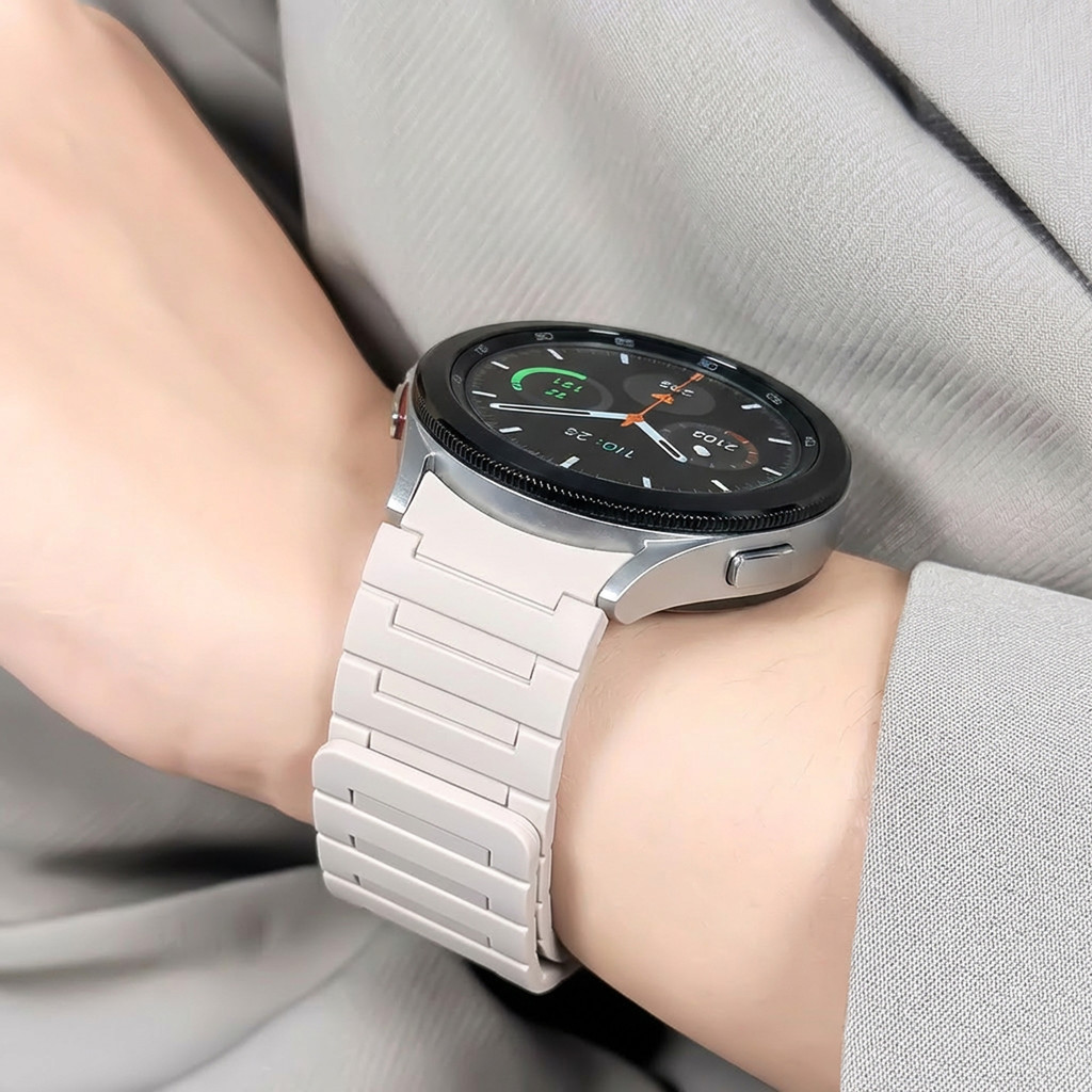 Dây đeo silicon từ tính cho Samsung Watch 7 6 5 4 44mm 40mm / 5 Pro 45mm 4 / 6Classic không có khoảng trống vòng đeo tay