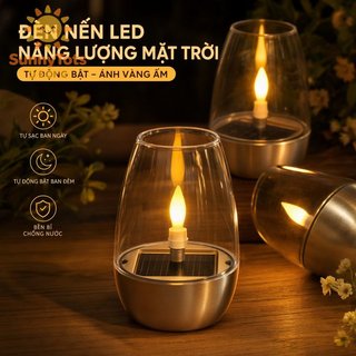 Đèn LED năng lượng mặt trời Đèn nến ấm màu vàng không thấm nước Sân vườn ngoài trời Trang trí tiệc lãng mạn