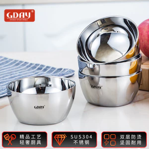 GDAY304 Bát Inox Bát Hai Lớp Bát Ăn Cho Bé Bát Trẻ Em Bát Học Sinh Bát Độc Đáo Dày Nia Bát NIB8