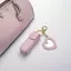 HNKMP Màu Trơn Di Động Lipsti Túi Ví Móc Khóa Túi Bảo Quản Mini Dành Cho Nữ Vỏ Bảo Vệ Môi Có Gương Trang Điểm Mini.