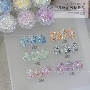 Xiaoying Làm Móng Tay-Dried Flower Opal Powder DIY Fine Nhấp Nháy Phân Cực Tưởng Tượng Nhiều Màu Sắc Cổ Tích Đám Mây Thổ Cẩm Bột Móng Tay Trang Trí Kim Sa Lấp Lánh