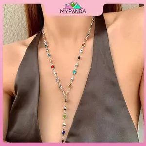 MYPANDA Kính Nhiều Màu Sắc với Chiếc Dây Xích Kim Loại Vàng Bạc - Trang Sức Cơ Thể Phù Hợp Dự Tiệc