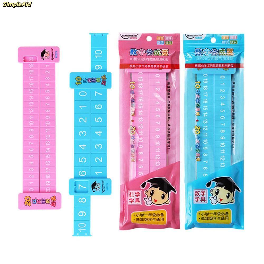 [Vận chuyển nhanh] Thước phân giải toán học SIMPLEAID, Hồng / Xanh trong vòng 20 thước trừ, Thước cộng trình diễn giảng dạy bằng nhựa di động chất lượng cao Đồ dùng học tập