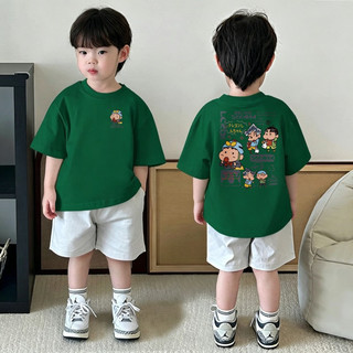 (Từ 1-12 tuổi) Áo sơ mi ngắn tay trẻ em, Áo thun in hình hoạt hình Crayon Shin Chan cổ tròn cho bé trai