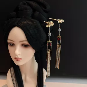 T Đường Phong Cách Bài Hát Phong Cách Cổ Tua Rua Bước Lắc Cung Điện Phong Cách Hanfu Mũ Đội Đầu Kẹp Tóc Tôn Dáng Bao Sideburns Kẹp Tóc Nhỏ