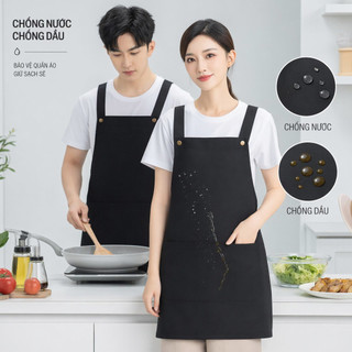 Tạp dề chống dầu chống thấm nước PVC Nhà bếp Yếm đầu bếp Máy chủ Unisex Túi có thể điều chỉnh