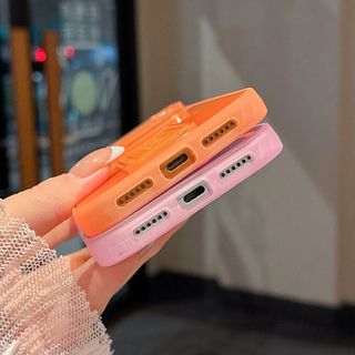 Siêu Mỏng Trong Suốt Mờ Mềm TPU Bóng Ốp Lưng Cho iPhone 17 16 15 14 13 12 11 Pro Max Plus X XS Gấp Chân Đế Vỏ Điện Thoại