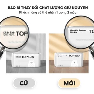 Khăn mặt khô dùng 1 lần Top Gia, đa năng mềm mịn siêu dai an toàn cho làn da, không xơ bông