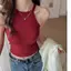 Áo yếm cổ dây Mỹ dành cho nữ có miếng đệm ngực Tất cả trong một cốc mùa hè Vỏ ngực bên trong mặc ngoài Áo ren mỏng vừa vặn