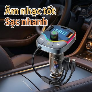 Bộ sạc xe hơi di động Bluetooth Fast PD Type C 20W 3 1A Âm thanh không dây Du lịch nhỏ gọn