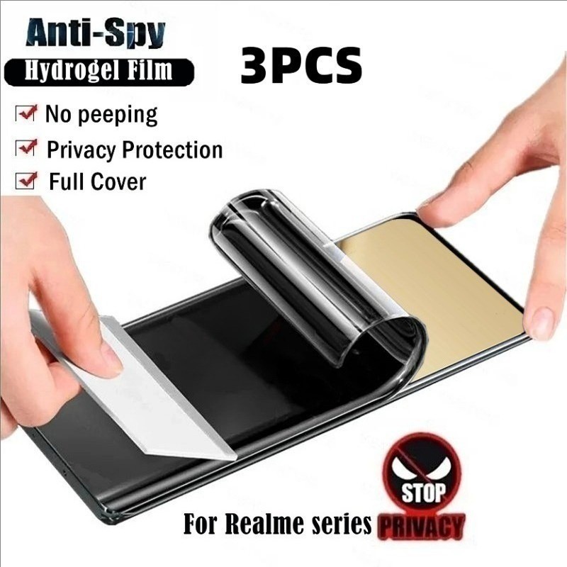 3 Chiếc Full Cover Chống Ánh Sáng Xanh Mềm Hydrogel Cho vivo V30 V30e V40 V40e V50 V50e V60 V60e V70 Lite Pro SE Elite FE 5G 4G Chống Gián Điệp Riêng Tư Và Bảo Vệ Màn Hình HD Phim Mờ