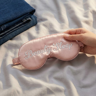 Thêu Anh Mô Phỏng Lụa Scrunchy Dây Đeo Mặt nạ Mắt Ngủ Che Nắng Mặt nạ Bảo Vệ Mắt 4.29